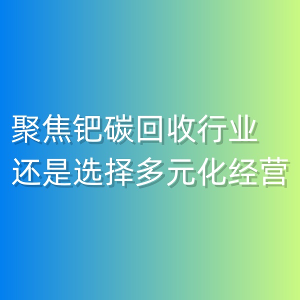 清輝鈀碳回收日記550，聚焦鈀碳回收行業(yè),還是選擇多元化經(jīng)營